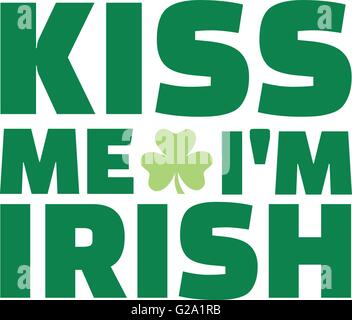 Le jour de rue Patrick type - Kiss Me I'm irish Illustration de Vecteur