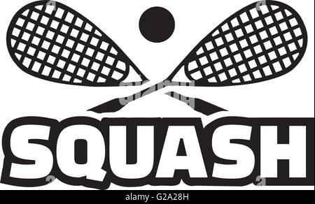 Raquettes de squash mot croisé avec Illustration de Vecteur
