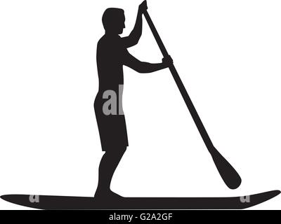 Man Stand Up Paddle Illustration de Vecteur