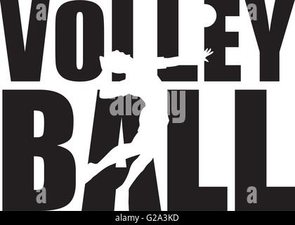 Volley-ball mot avec dvd Illustration de Vecteur