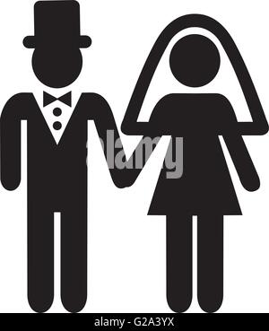 Pictogramme Couple de mariage Illustration de Vecteur