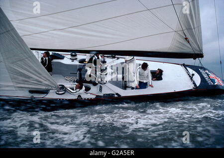 AJAXNETPHOTO. 1979. SOLENT, en Angleterre. - AMERICA'S CUP 1979 - LIONHEART (GO) SUR LES ESSAIS DE VOILE DANS LE SOLENT. PHOTO:JONATHAN EASTLAND/AJAX. REF:906212 Banque D'Images