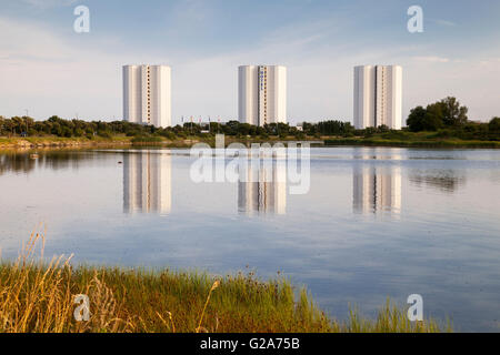 Des tours sur la plage sud, Burgtiefe, Fehmarn, Schleswig-Holstein, Allemagne Banque D'Images