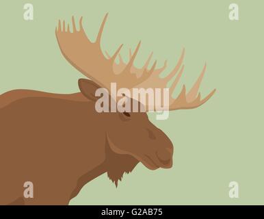 Tête d'orignal vivre en coupe vector illustration Illustration de Vecteur