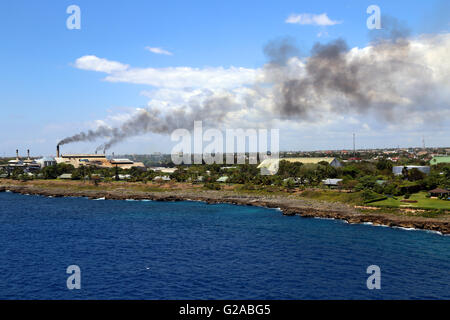 Traitement de l'usine de canne à sucre, La Romana, République Dominicaine Banque D'Images