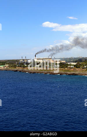 Traitement de l'usine de canne à sucre, La Romana, République Dominicaine Banque D'Images