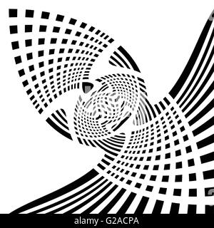 L'élément géométrique symétrique déformée. Abstract illustration monochrome. Illustration de Vecteur