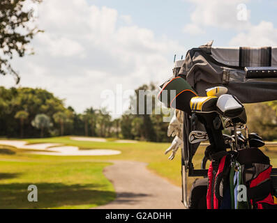 Clubs de golf sac de golf Banque D'Images