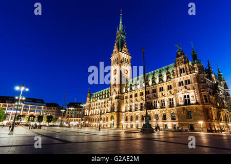 L'ancien hôtel de ville sur Rathausmarkt à Hambourg, Hambourg, Allemagne Banque D'Images