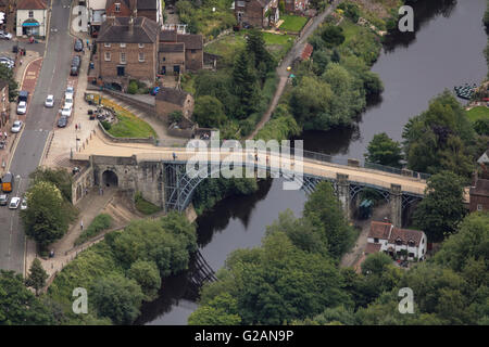 Une vue aérienne de l'Ironbridge, près de Telford dans le Shropshire Banque D'Images