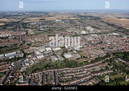 Une vue aérienne de la ville de Lincolnshire Grantham Banque D'Images