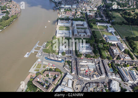 Une vue aérienne de la Royal Naval College à Greenwich Banque D'Images