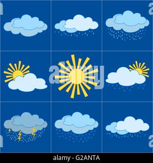 Définir les icônes météo Illustration de Vecteur