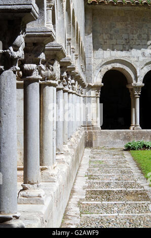 Girona Espagne, le cloître de la cathédrale de Saint Mary Banque D'Images