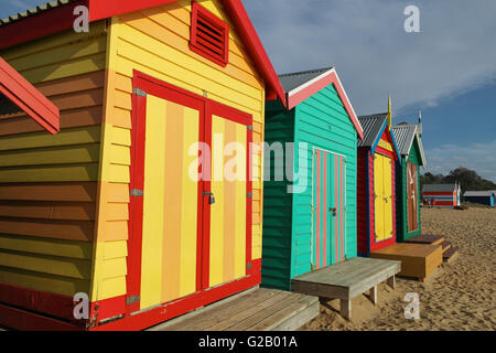 Cabines de plage de Brighton près de Melbourne - Australie Banque D'Images