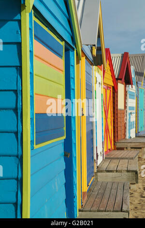 Cabines de plage de Brighton près de Melbourne - Australie Banque D'Images