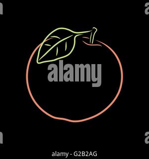 Contour de couleur d'apple, vector illustration Illustration de Vecteur