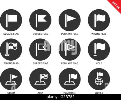 Les icônes des drapeaux sur fond blanc Illustration de Vecteur