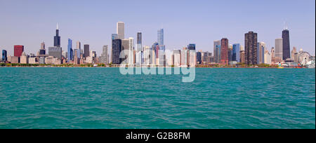 Vu de l'horizon de Chicago du lac Michigan, Illinois, États-Unis Banque D'Images