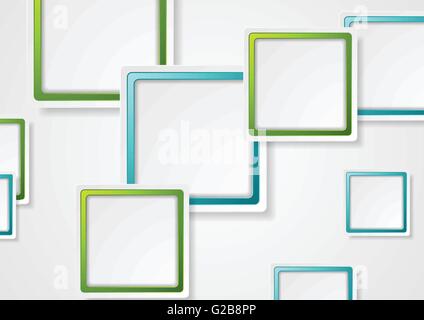 Vert et Bleu lumineux carrés géométriques design. Modèle vecteur contexte Illustration de Vecteur