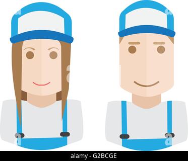 Travailleur vecteur set - Télévision Mechanic Illustration de Vecteur