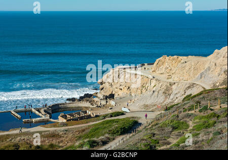 La Californie, San Francisco, Lands End, ruines des Bains Sutro Banque D'Images