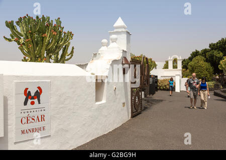 Entrée de la Fondation Cesar Manrique, Tahiche, Lanzarote, îles Canaries, Espagne Banque D'Images