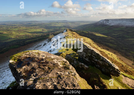 Vue depuis le pic de Black Hill, Herefordshire, connu localement sous le nom de 'Cat's Back'. Banque D'Images