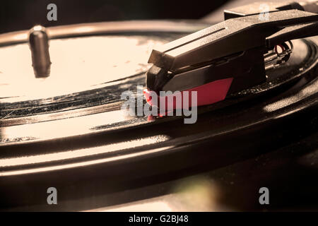 Libre à un disque noir avec ramasseur Banque D'Images