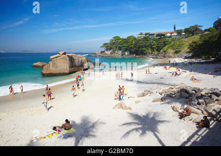 Plage en face de l'hôtel Sheraton, Rio de Janeiro, Brésil Banque D'Images