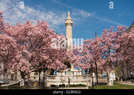 Washington monument Baltimore Maryland MD Banque D'Images