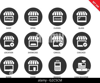 Shop icônes sur fond blanc Illustration de Vecteur