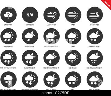 Icônes météo sur fond blanc Illustration de Vecteur