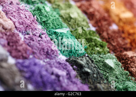 Palette ombres à paupières écrasées closeup Banque D'Images