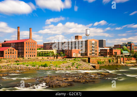 Columbus, Géorgie, USA Centre-ville sur la rivière Chattahoochee. Banque D'Images