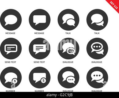 Bulle parle des icônes sur fond blanc Illustration de Vecteur
