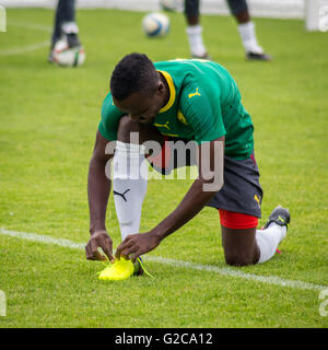 L'équipe nationale de football du Cameroun session de formation à Nantes, France. Banque D'Images