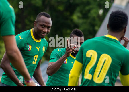 L'équipe nationale de football du Cameroun session de formation à Nantes, France. Banque D'Images