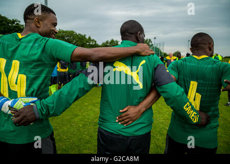 L'équipe nationale de football du Cameroun session de formation à Nantes, France. Banque D'Images