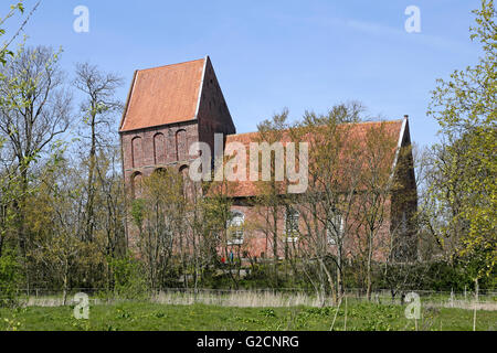 Kirche mit Turm, schiefem Suurhusen, Ostfriesland, Niedersachsen, Deutschland | église avec tour penchée, Suurhusen, frites de l'Est Banque D'Images