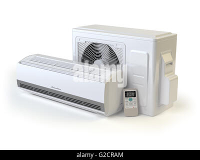 Système de climatisation isolé sur blanc. 3d illustration Banque D'Images
