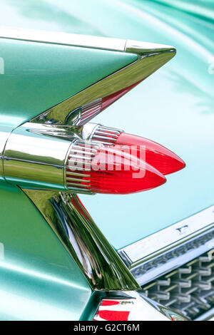 Cadillac Fleetwood 1959, American Classic car Beauty shot vintage car Tail Light aile cadillac Banque D'Images