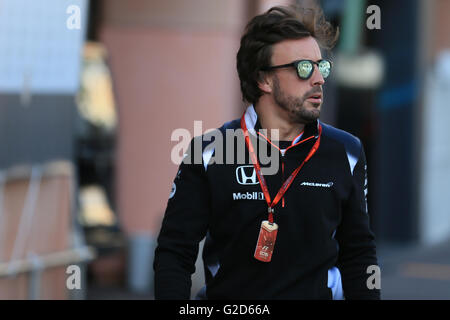 Monte Carlo, Monaco. 28 mai, 2016. F1 Grand Prix de Monaco, séance de qualification du samedi. Fernando Alonso : Action Crédit Plus Sport/Alamy Live News Banque D'Images