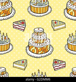 Modèle transparent avec des gâteaux sur dotted background chaud. Illustration de Vecteur