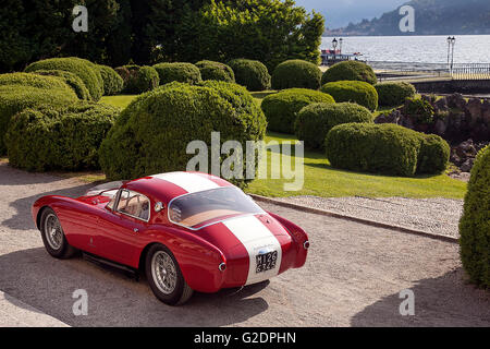 1954 Maserati A6 GCS sur sur la terrasse de la villa Erbe Lac de Côme en Italie. La voiture était 'Best in Show au Concors d'Elagence 2016 Banque D'Images