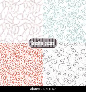 Vector illustration set floral background seamless pattern Illustration de Vecteur