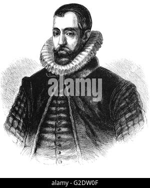 Sir Francis Walsingham (1532 - 1590) était secrétaire principal de la Reine Elizabeth I d'Angleterre à partir du 20 décembre 1573 jusqu'à sa mort et est populairement connu comme son 'spymaster'. Banque D'Images