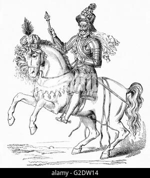 Henry IV, également connu par le surnom de "bon roi Henry', était roi de Navarre de 1572 à 1610 et Roi de France de 1589 à 1610. Il fut le premier monarque français de la Maison de Bourbon. Banque D'Images