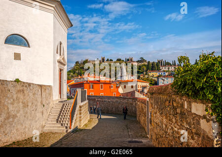 La côte de la Slovénie et de Piran Kras -la cathédrale St George Banque D'Images