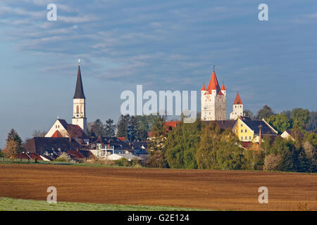 Eglise de l'Assomption et château, Haag en Haute-bavière, Upper Bavaria, Bavaria, Germany Banque D'Images